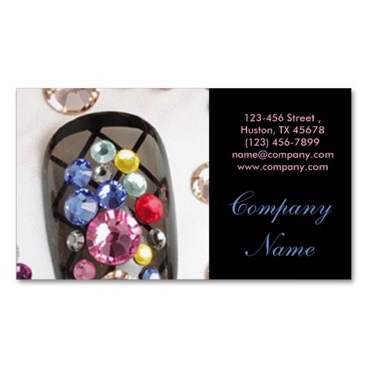 Modern Girly Beauty mode Sieraden Nagelsalon Visitekaartje Magneet (Voorkant)