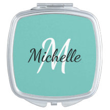 Modern Girly Blue Monogram Initiaal + Naam