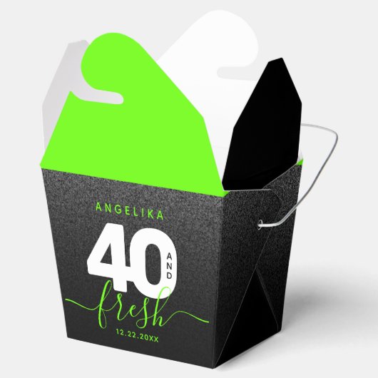 Modern Girly Bright Green 40 en Fresh Bedankdoosjes (Geopend)