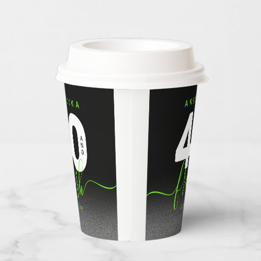 Modern Girly Bright Green 40 en Fresh Papieren Bekers (Rechts)