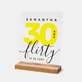 Modern Girly Bright Yellow 30 en Flirty Verjaardag Acryl Bord (Hoek)