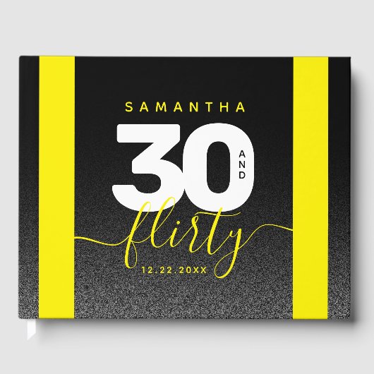 Modern Girly Bright Yellow 30 en Vlirty Gastenboek (Voorkant)