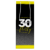 Modern Girly Bright Yellow 30 en Vlirty Wijn Cadeautas (Voorkant)