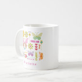 Modern Girly Butterfly Typography Pattern Koffiemok (Voorkant links)