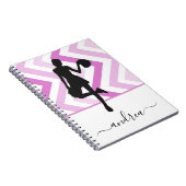 Modern Girly Cheer Pink Cheerleader Cute Name Fun Notitieboek (Rechterzijde)