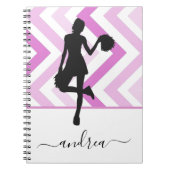 Modern Girly Cheer Pink Cheerleader Cute Name Fun Notitieboek (Voorkant)