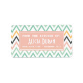 Modern Girly Chevron gepersonaliseerd zelfgemaakt Etiket (Voorkant)