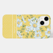 Modern Girly Chic Floral Dot Pattern Personalized Case-Mate iPhone Case (Achterkant (horizontaal))