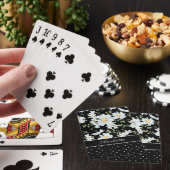 Modern Girly Chic Floral Dot Pattern Personalized Pokerkaarten (Insitu)
