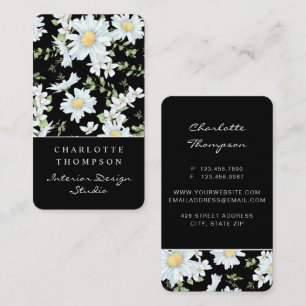 Modern Girly Chic Floral Dot Pattern Visitekaartje