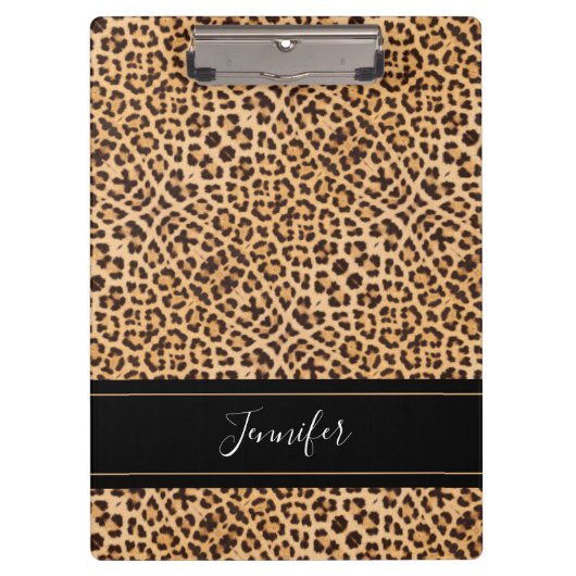 Modern Girly Chic Leopard-printer op maat Klembord (Voorkant)