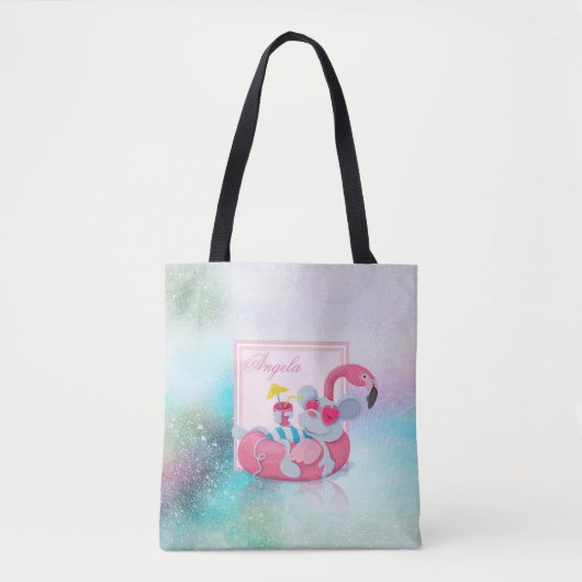 Modern Girly Colorful, Cute Mouse - Persoonlijk Draagtas (Voorkant)