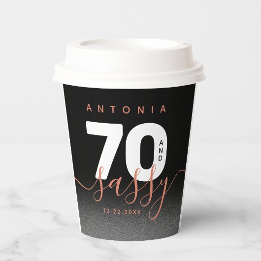 Modern Girly Copper 70 en Sassy Papieren Bekers (Voorkant)