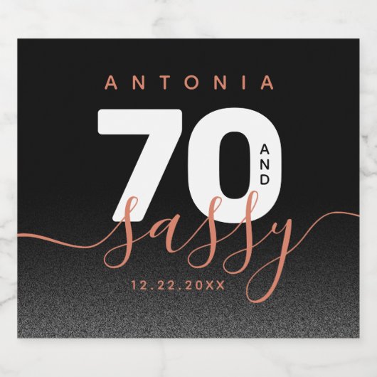 Modern Girly Copper 70 en Sassy Sparkling Wijnetiket