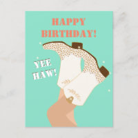 Modern Girly Cowgirl Boots Legs Yeehaw Birthday