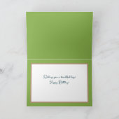 Modern Girly Daisies Floral Flowers Green Birthday Kaart (Binnen)