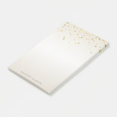 Modern Girly Faux Gold Confetti - Gepersonaliseerd Post-it® Notes (Schuin)