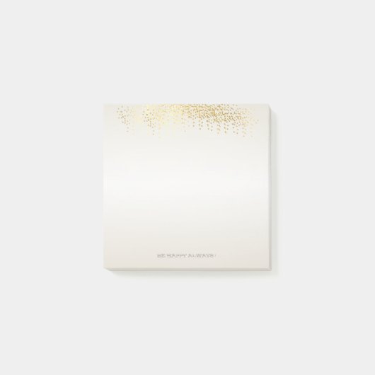 Modern Girly Faux Gold Confetti - Gepersonaliseerd Post-it® Notes (Voorkant)