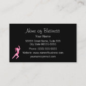 Modern Girly Girl Roze en Zwarte Fitness Coach Visitekaartje (Achterkant)