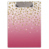 Modern Girly gouden glitter confetti Roze Gradiënt Klembord (Voorkant)
