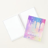 Modern Girly Holographic Elegant Trendy Sketchbook Notitieboek (Binnen)