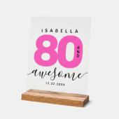 Modern Girly Hot Pink 80 en Geweldige Acryl Bord (Hoek)