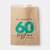 Modern Girly Ice Blue 60 en Sizzling Bedankzakje (Voorkant)