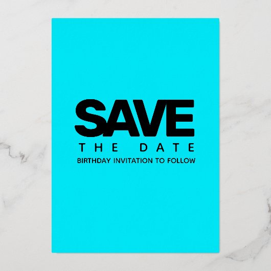 Modern Girly Ice Blue 60 en Sizzling Folie Uitnodiging (Achterkant)