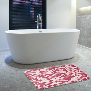 Modern Girly Magenta Roze Geometric Badmat