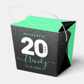 Modern Girly Mint Green 20 en Trendy Bedankdoosjes (Achterkant)