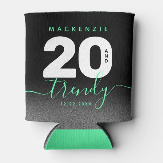 Modern Girly Mint Green 20 en Trendy Blikjeskoeler (Voorkant)