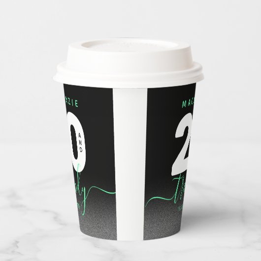 Modern Girly Mint Green 20 en Trendy Papieren Bekers (Links)