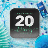 Modern Girly Mint Green 20 en Trendy Papieren Bordje (Feest)