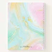 Modern Girly Pastel Unicorn Elegant Sketchbook Notitieboek (Achterkant)
