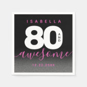 Modern Girly Pink 80 en Geweldige Servet (Voorkant)