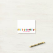 Modern Girly Pink Blauwgroen Nail Salon Post-it® Notes (Op bureau)