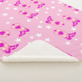 Modern Girly Pink Cowgirl Westerne Boots Stars Pin Sherpa Deken (3/4)