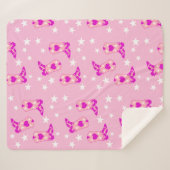 Modern Girly Pink Cowgirl Westerne Boots Stars Pin Sherpa Deken (Voorkant (horizontaal))