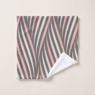 Modern Girly Pink Grey Abstract Bad Handdoek