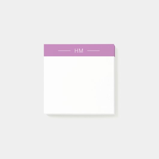 Modern Girly Pink Monogram Initialen Post-it® Notes (Voorkant)