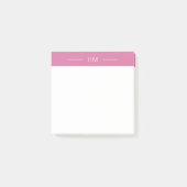 Modern Girly Pink Monogram initialen Post-it® Notes (Voorkant)