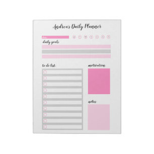 Modern Girly Pink persoonlijke banner Notitieblok