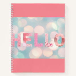 Modern Girly Pink Turquoise Hallo Notitieboek