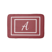 Modern Girly Red Monogram Initiaal Badmat (Voorkant)