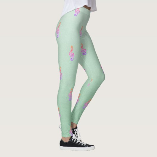 Modern Girly Schattig Cute, Violin Key Leggings (Rechts)