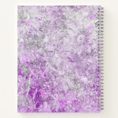 Modern Girly Stylish Chic Paarse Glitter Monogram Notitieboek (Achterkant)