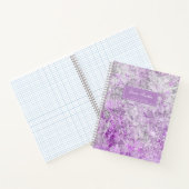 Modern Girly Stylish Chic Paarse Glitter Monogram Notitieboek (Binnen)
