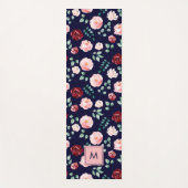 Modern Girly Stylish Monogrammed Floral Pattern Yogamat (Voorkant)