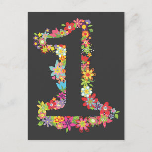 Modern Girly Uniek Nummer 1 de Kaart van de