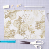Modern Girly Yellow Gold Floral Illustrations Tissuepapier (Craft)